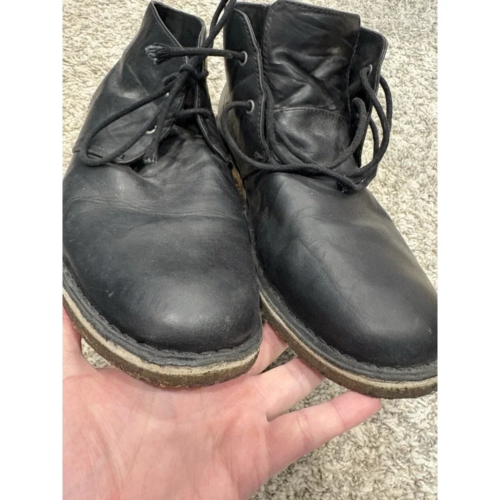 UGG Leighton Men's Black Leather Chukka Boots Size 10 3275 Shoes READ